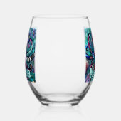 タコお洒落フローラティール(緑がかった色)沿岸パーソナライズされた ステムなしワイングラス (左)