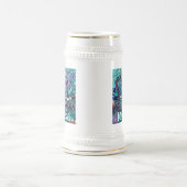 タコお洒落フローラティール(緑がかった色)沿岸パーソナライズされた ビールジョッキ (中央)