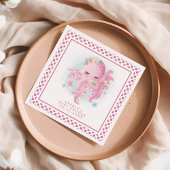 タコかわいいピンクの水色の女の子ベビーシャワー スタンダードカクテルナプキン