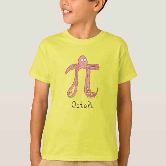タコかわいい数学パイの日キッズボーイのTシャツ Tシャツ (正面)