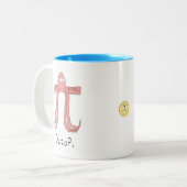 タコかわいい数学パイ日コーヒーマグ ツートーンマグカップ (正面左)