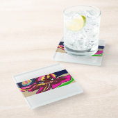 タコかわいい ガラスコースター (アングル)