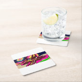 タコかわいい スクエアペーパーコースター (インサイチュ)