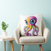 タコかわいい – 大きな目ときらめくスタイル。 クッション (椅子)