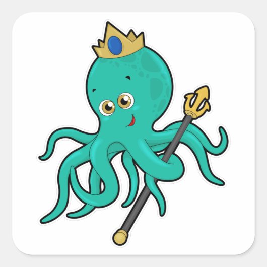 タコがトライデントとキング スクエアシール (正面)