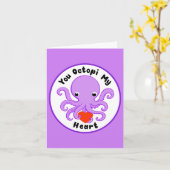 タコがハートを射止めたカード カード (黄色い花)