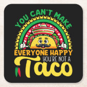 タコじゃなくてあなたはみんなを幸せにできない スクエアペーパーコースター (正面)