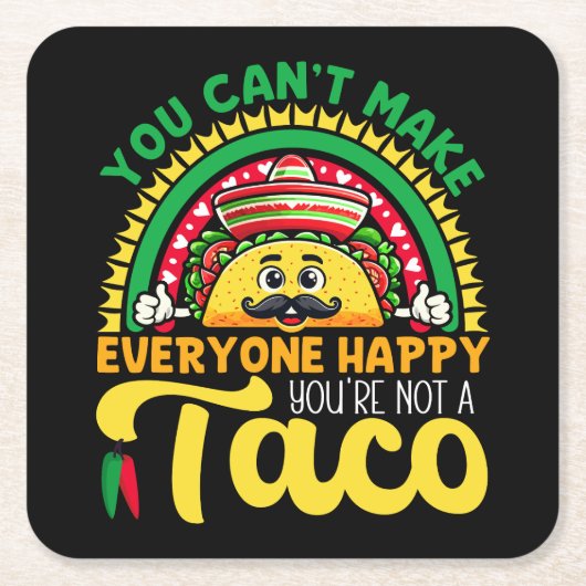 タコじゃなくてあなたはみんなを幸せにできない スクエアペーパーコースター (正面)