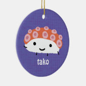 タコすし(タコ)かわいいかわいいキャラクターホリデー セラミックオーナメント (右)