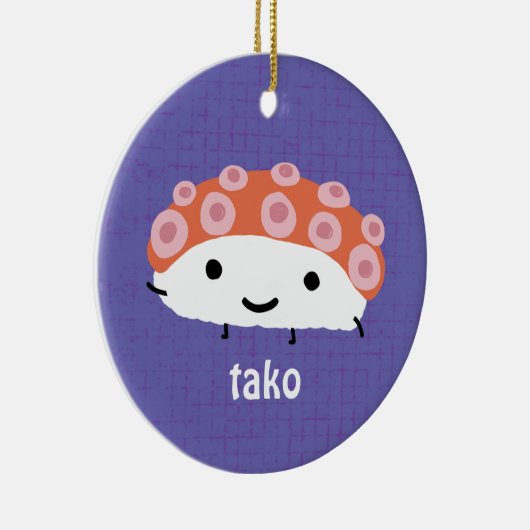 タコすし（タコ）かわいいかわいいキャラクターホリデー セラミックオーナメント (右)