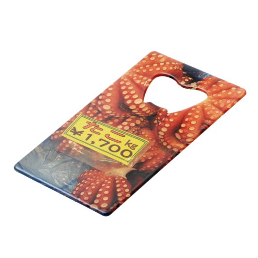 タコたこたこ築地市場 クレジットカード栓抜き (裏面アングル)