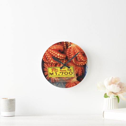 タコたこたこ築地魚市場 ラウンド壁時計 (ホーム)