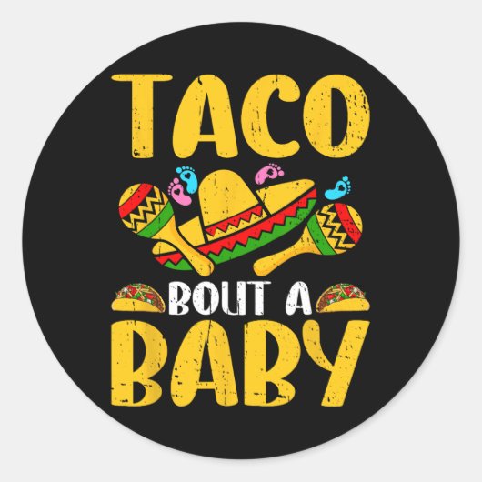 タコでベビーMexican Cinco De Mayoおもしろい ラウンドシール (正面)