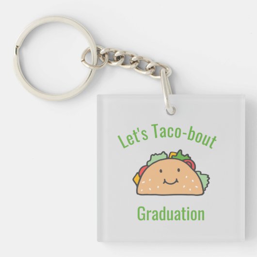 タコで卒業タコをパーソナライズされた目指す キーホルダー (正面)