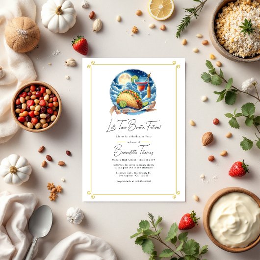 タコで未来の卒業パーティーを 招待状