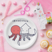 【タコとイカの三つ編み】 Octopus and squid in braids ペーパープレート (パーティー)