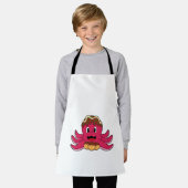 タコとケーキ エプロン (着用した状態)