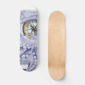 タコとコンパスパープル スケートボード (正面)