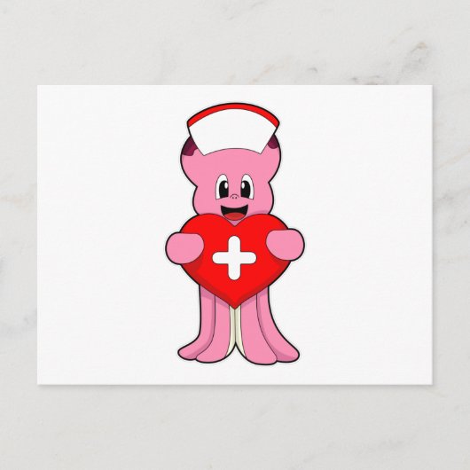 タコとナースハート ポストカード (正面)