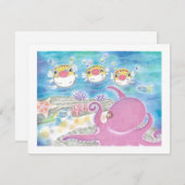 タコとハリセンボンの音楽 ありがとう カード (正面/裏面)