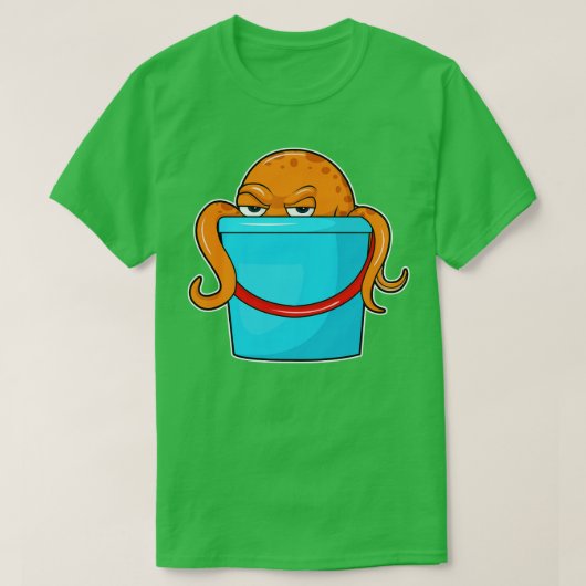 タコとバケツ Tシャツ (デザイン正面)