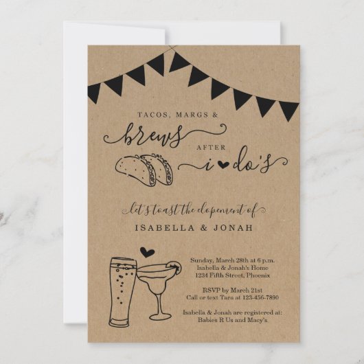 タコとマルグの飲み会 そのあと 私たちだけの結婚式 招待状 (正面)