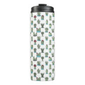 タコと多肉植物の手描きパターン タンブラー (正面)