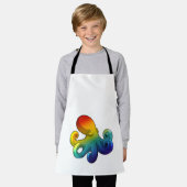 タコと虹 エプロン (着用した状態)