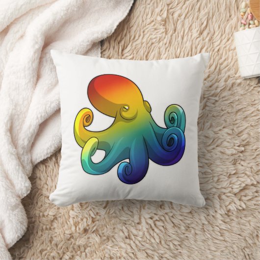 タコと虹 クッション (ブランケット)