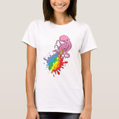 タコと虹 Tシャツ (正面)