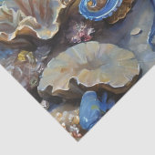 タコと魚のデコパージュの油絵 薄葉紙 (詳細)
