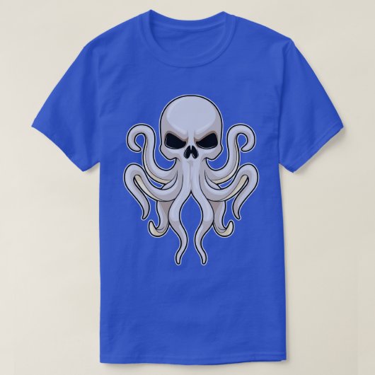 タコと8アームズスカル Tシャツ (デザイン正面)