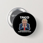 タコにおびえるトランプは臆病者 缶バッジ (正面&裏面)