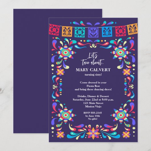 タコについてバースデーパーティー 招待状 (正面/裏面)