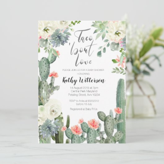 タコについてラブベイビーシャワーの招待状 招待状 (スタンド正面)