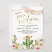 タコについてラブ カクタス フィエスタ カップルシャワー ピンク 招待状 (正面)