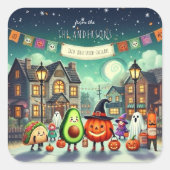 タコについて語ろう スプークタクラー | ハロウィンのお菓子 スクエアシール (正面)