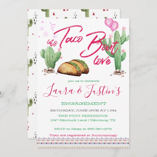 タコについて語ろう 愛のエンゲージメントパーティー 招待状 (正面/裏面)