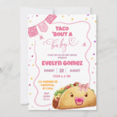 タコについて赤ちゃん女の子メキシカンフィエスタベビーシャワー 招待状 (正面)