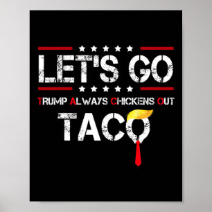 タコになっちゃう Let's Go Taco 面白い トランプ はいつも臆病者 T.a. ポスター