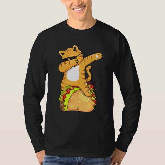 タコに乗ったサングラスでダビングする猫 Tシャツ (正面)