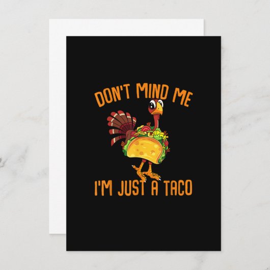 タコのおもしろい衣装を着た感謝祭のトルコ 招待状 (正面/裏面)