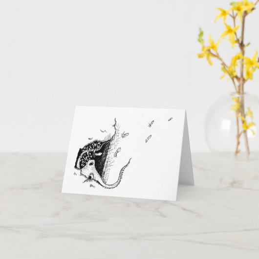 タコのお別れ カード (黄色い花)