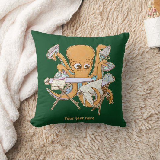 タコのアイロン掛け、雑用に圧倒される。 クッション (ブランケット)