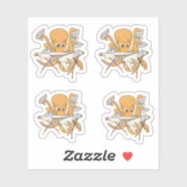 タコのアイロン掛け、雑用に圧倒される。 シール