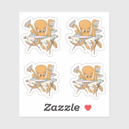 タコのアイロン掛け、雑用に圧倒される。 シール (シート)