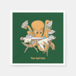 タコのアイロン掛け、雑用に圧倒される。 スタンダードカクテルナプキン