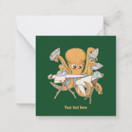 タコのアイロン掛け、雑用に圧倒される。 ノートカード