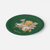 タコのアイロン掛け、雑用に圧倒される。 ペーパープレート (アングル)