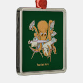 タコのアイロン掛け、雑用に圧倒される。 メタルオーナメント (右)